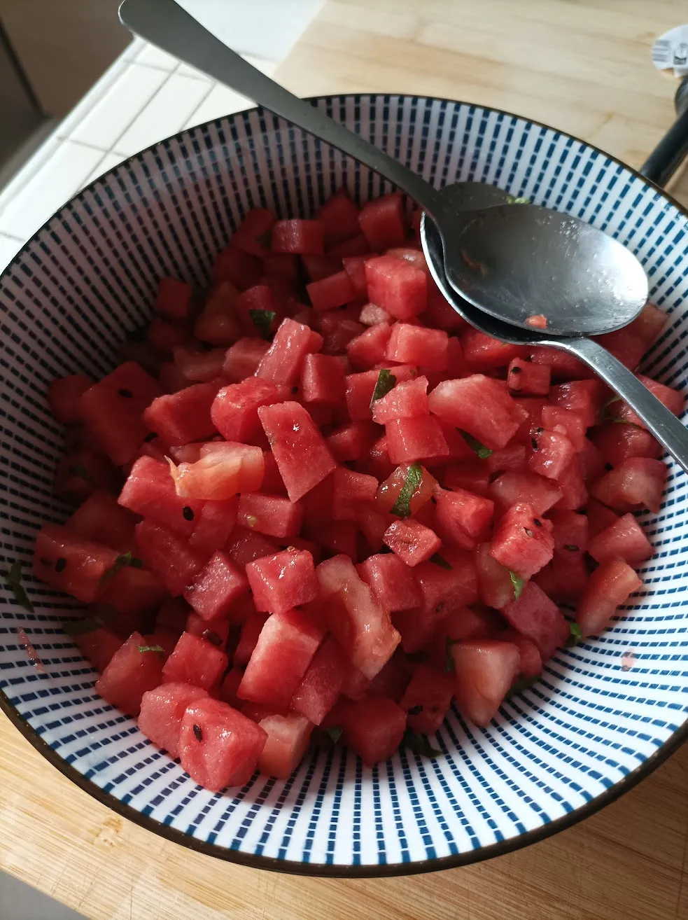 Salade pastèque, tomate, menthe et feta